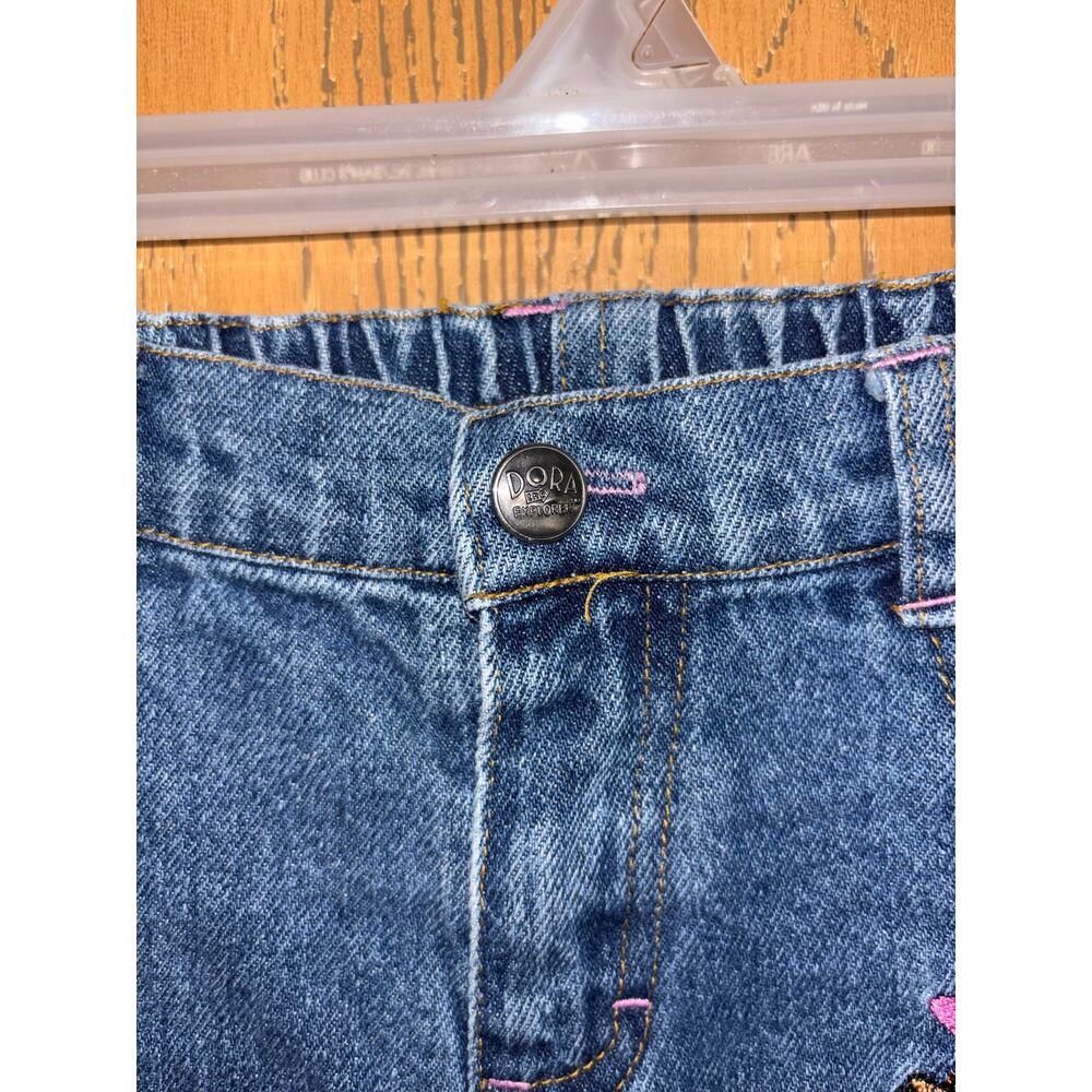 Vintage Y2K Nick Jr. Dora the Explorer embroidered girls’ jeans elastic waist 6X - Picture 4 of 7